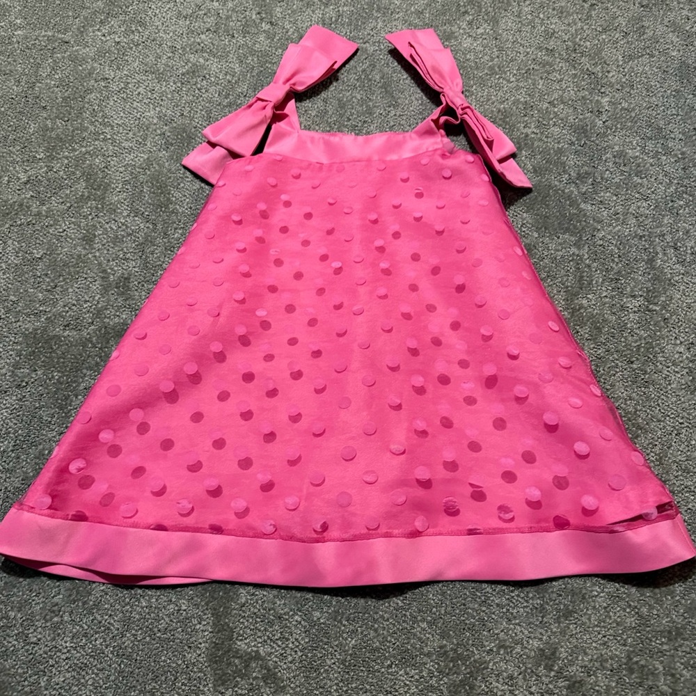 MAMA LUMA polkadot bow dress pink dress size 5-6 so cute and fancy high end